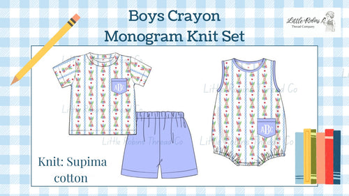 PREORDER: Boys Crayon Shirt and Short Set