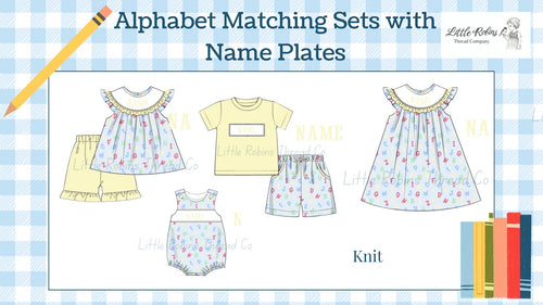 PREORDER: Boys Alphabet Smocked Shirt and Shorts Set