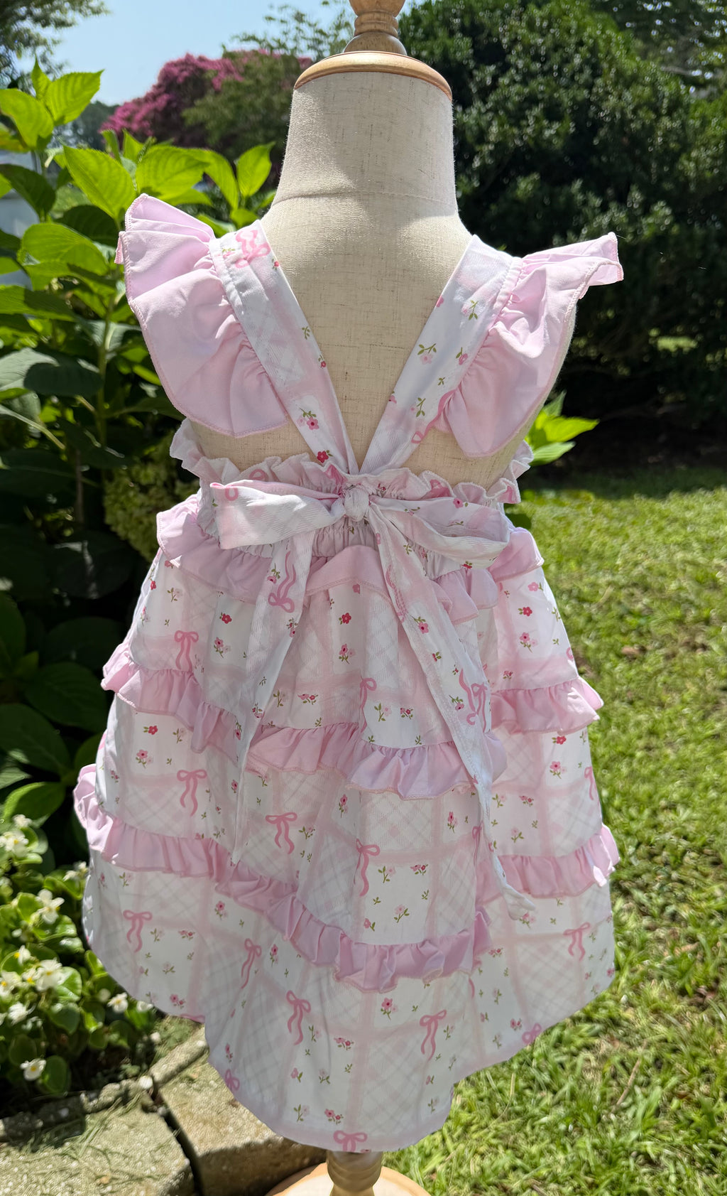 Girls Blossoms and Bows Ruffle Dress