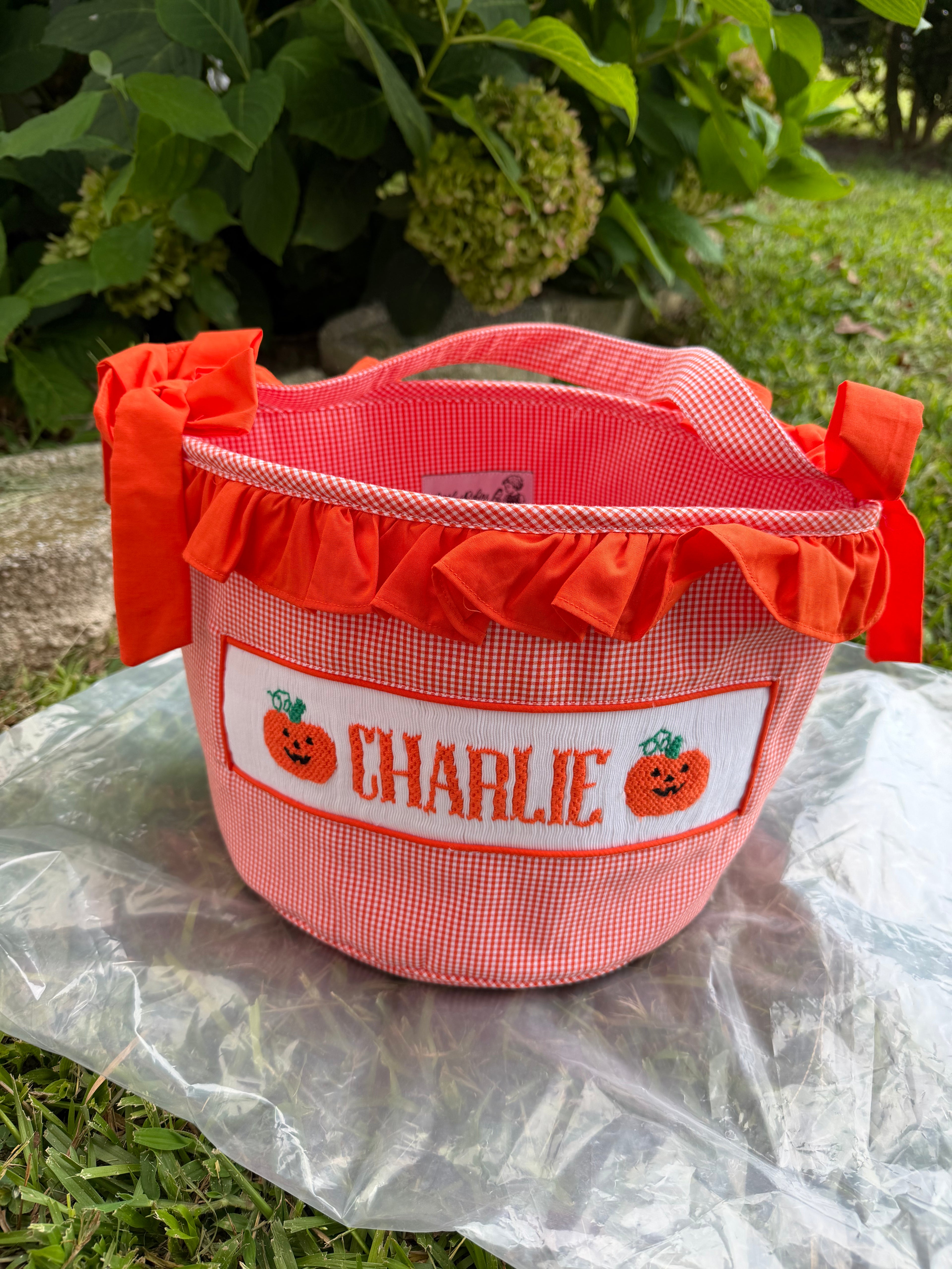 EXTRAS: Girls “Avery” Hand Smocked Halloween Basket