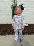 Girls Little Blue Pumpkin Open Back Set